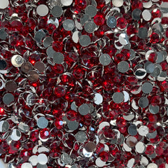 Ruby Silver Bottom Rhinestones - 5mm