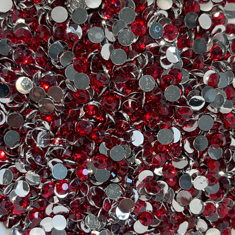 Ruby Silver Bottom Rhinestones - 5mm