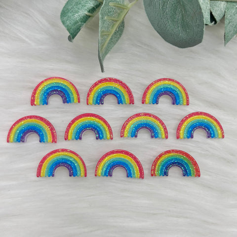 Sparkly Rainbows - 10 Pack of Cabochons