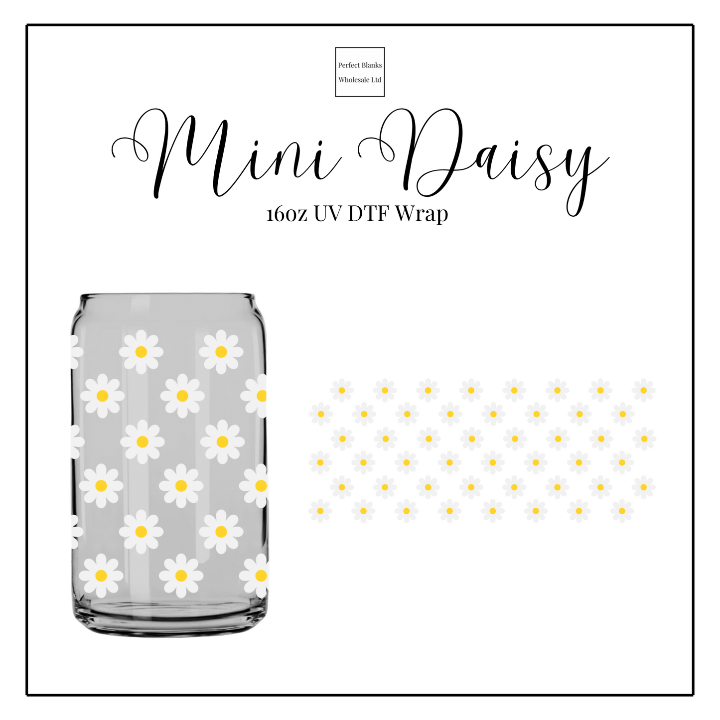 Mini Daisy 16oz UV DTF