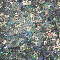 Candy Cane - Holo Silver - Glitter Shapes 1oz