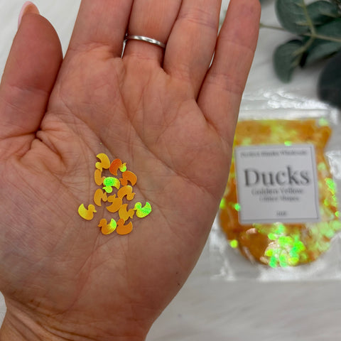 Ducks Glitter Shapes - Golden Yellow - 25g