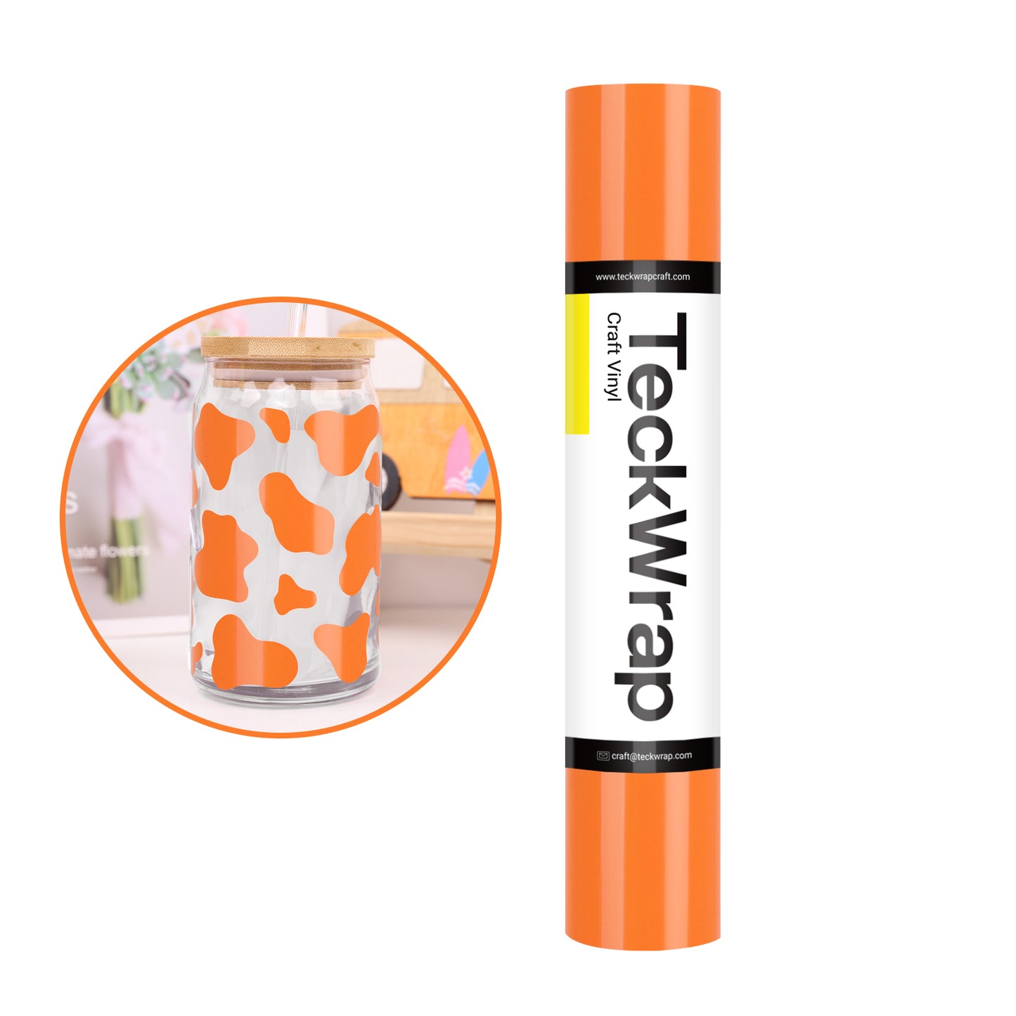 Teckwrap Glossy Orange 001 Economical Series Craft Vinyl