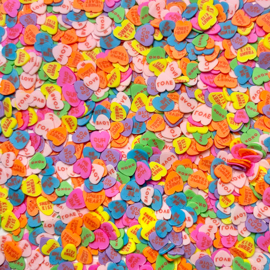 Candy Hearts - Polymer Clay Slices - 1oz