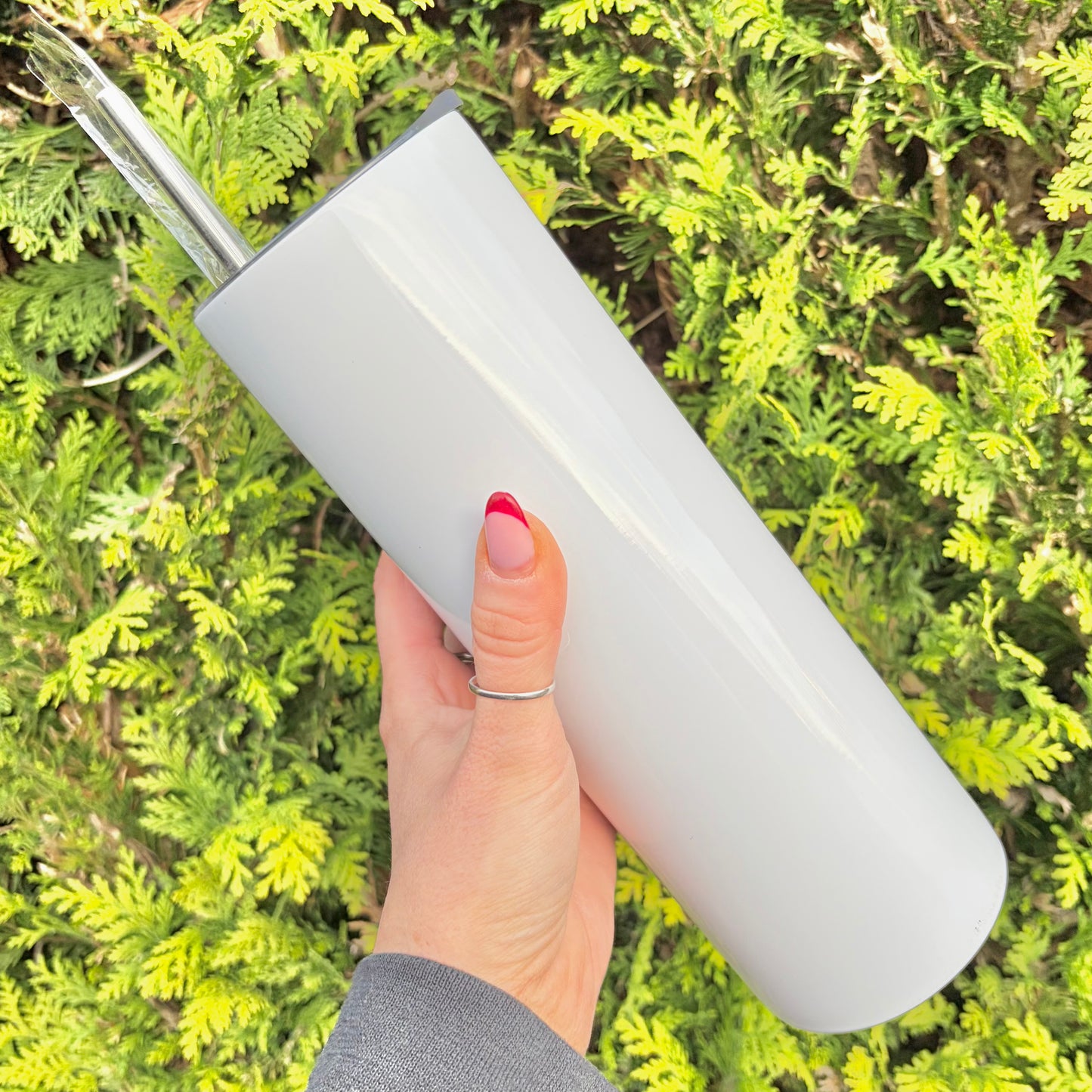 30oz Sublimation Straight Skinny Tumbler - White
