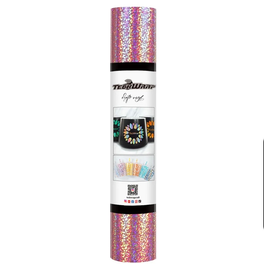 Teckwrap Rose Gold Holographic Sparkle Adhesive Craft Vinyl