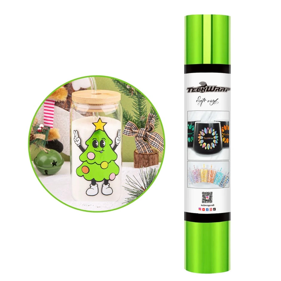 Teckwrap Lime Green Bubble Free Mirror Chrome Adhesive Vinyl