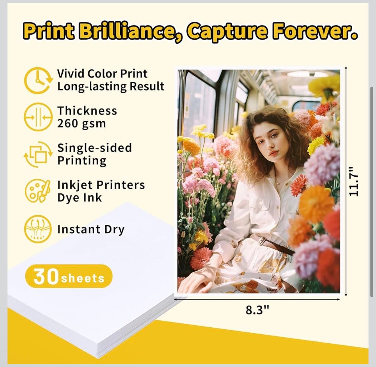 Teckwrap Inkjet Photo Paper - 260GSM 30 Sheets
