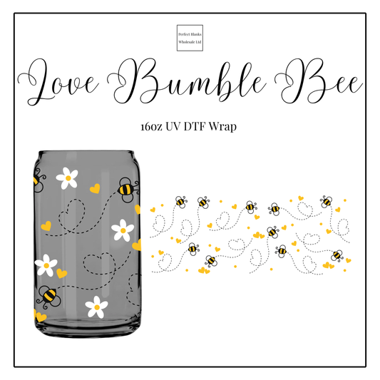 Love Bumble Bee 16oz UVDTF