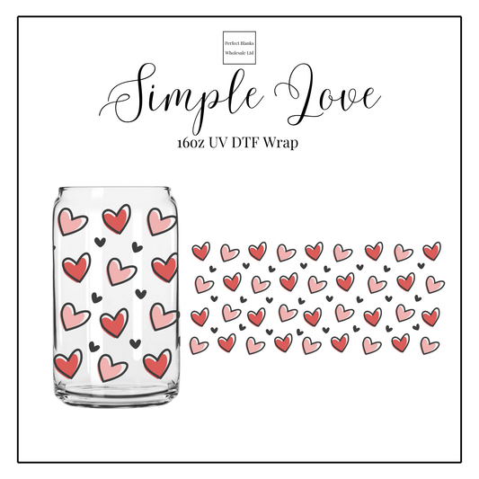 Simple Love 16oz UV DTF