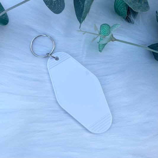 White Motel Keyring - No. 0