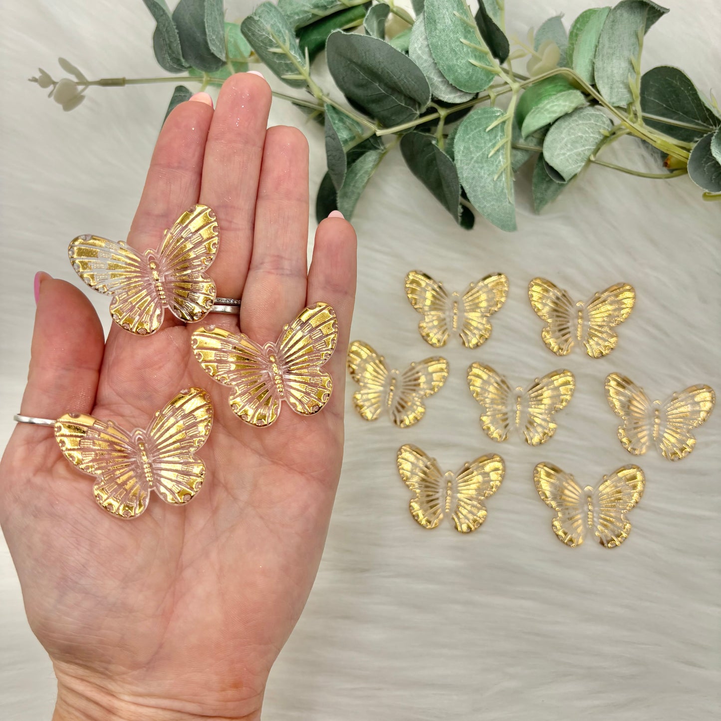 Gold Butterfly Cabochon - 10 Pack of Cabochons