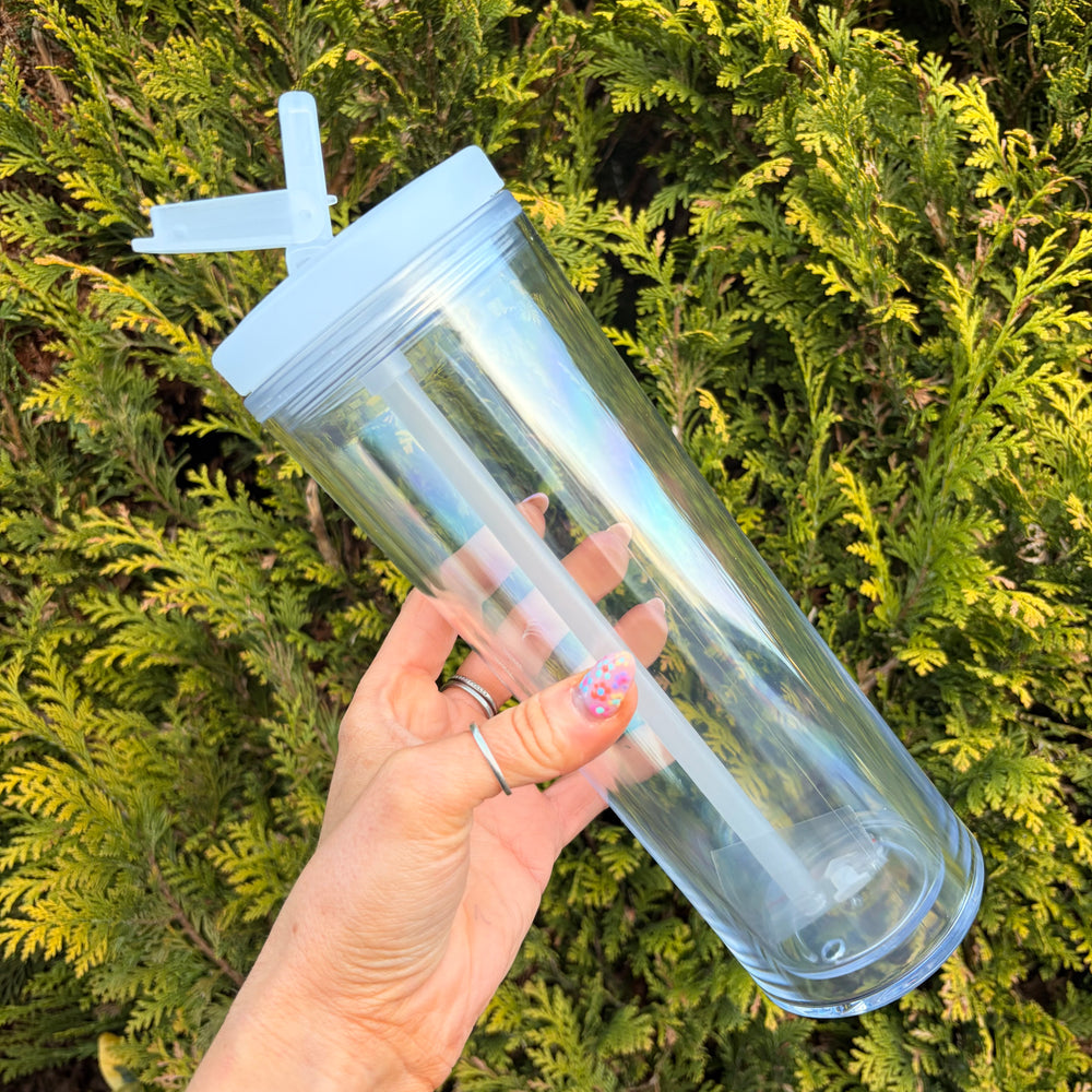 Flip Lid 20oz Double Walled Pre Drilled Tumbler