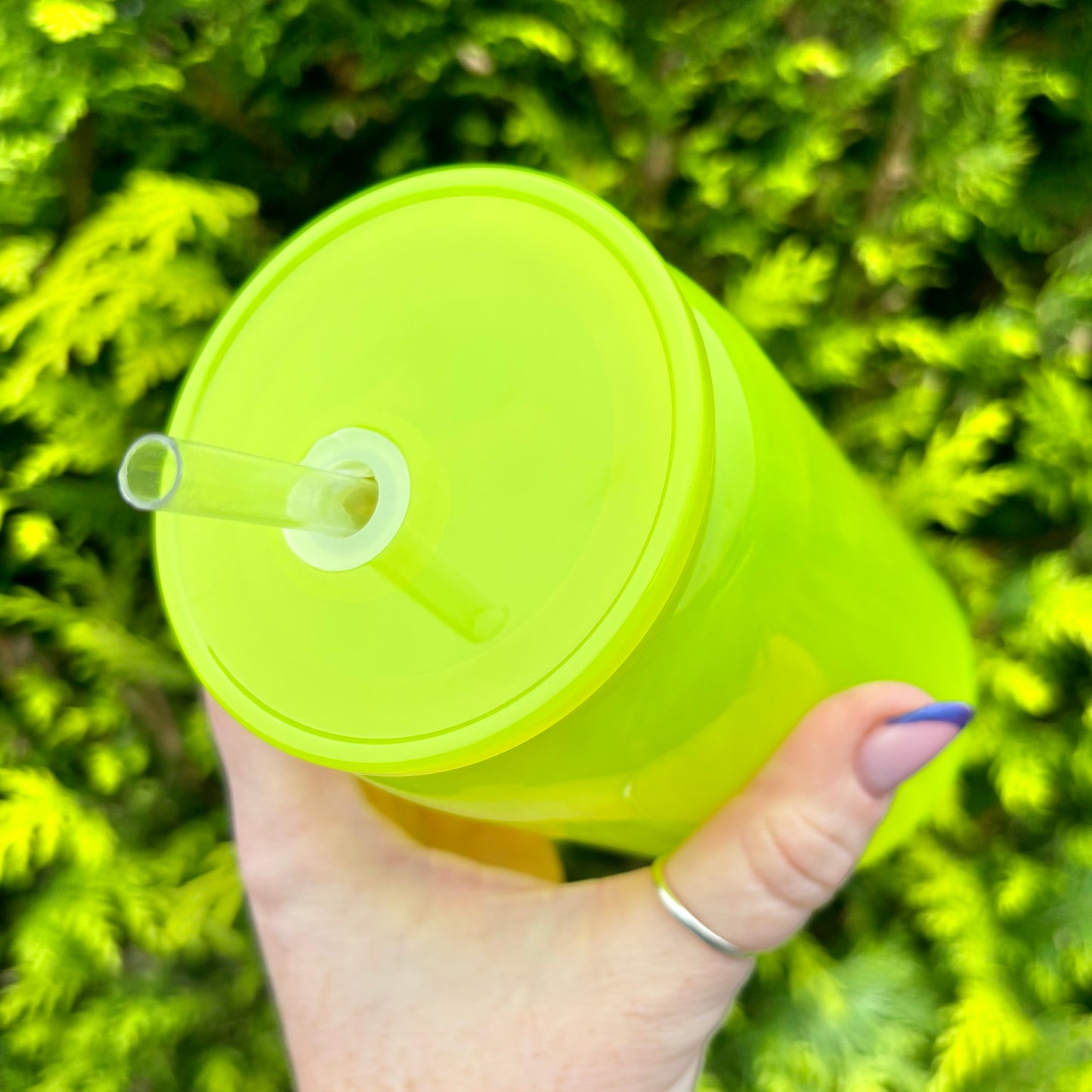 16oz Plastic Libby Can - Neon Yellow