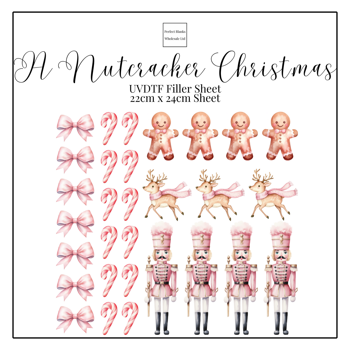 A Nutcracker Christmas UVDTF Filler Sheet - 22cm x 24cm