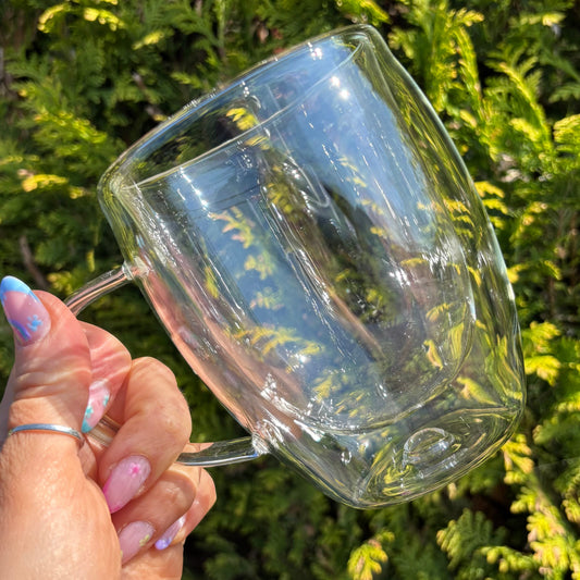 350ml Pre Drilled Glass Snowglobe Mug With Stopper