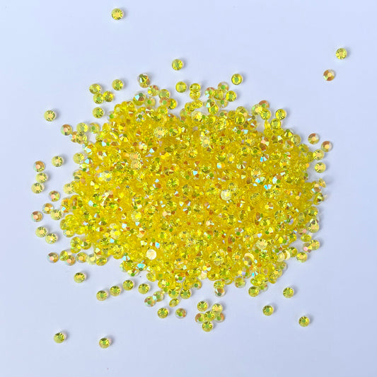 Lemon AB Transparent Resin Rhinestones - 4mm