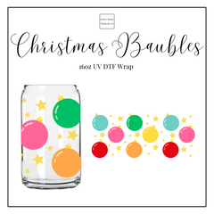 Christmas Baubles 16oz UVDTF