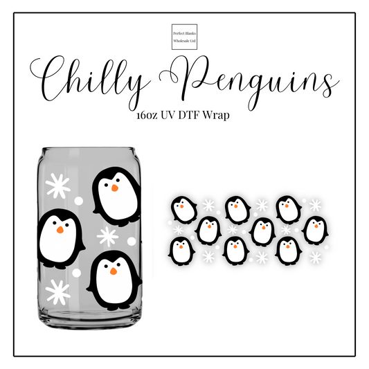 Chilly Penguins 16oz UV DTF