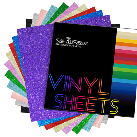 TeckWrap Glitter Vinyl Sheets Pack (10 PCS)