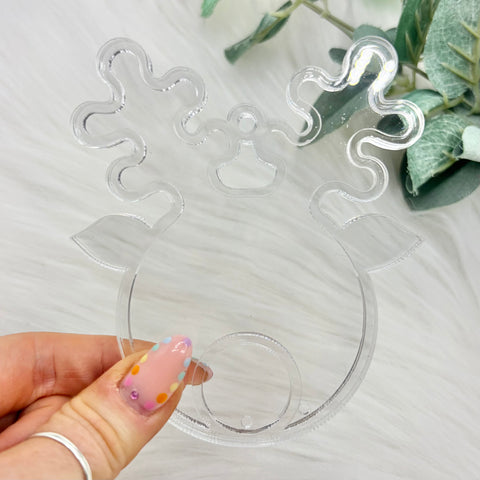 Reindeer Head Acrylic Snowglobe Christmas Decoration