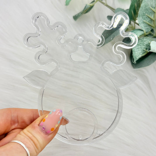 Reindeer Head Acrylic Snowglobe Christmas Decoration