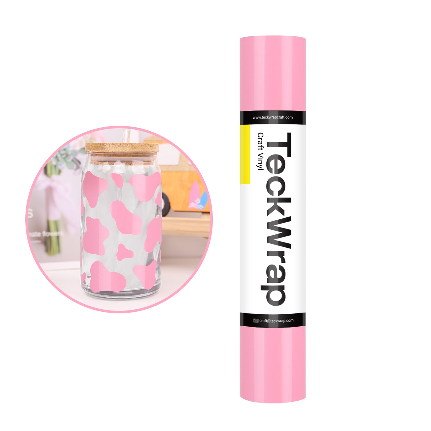 Teckwrap Glossy Sweet Pink 001 Economical Series Craft Vinyl