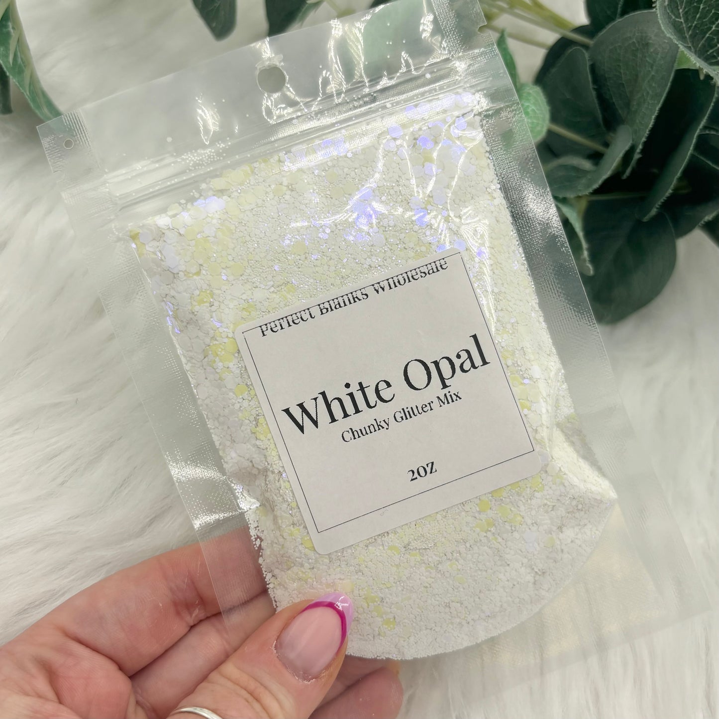 White Opal - Chunky Glitter