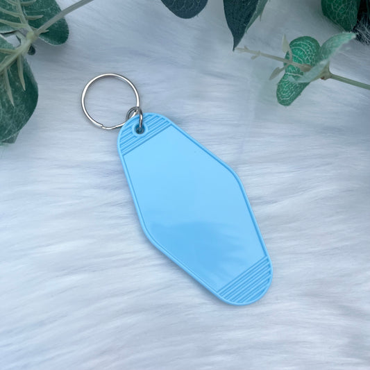 Baby Blue Motel Keyring - No. 27