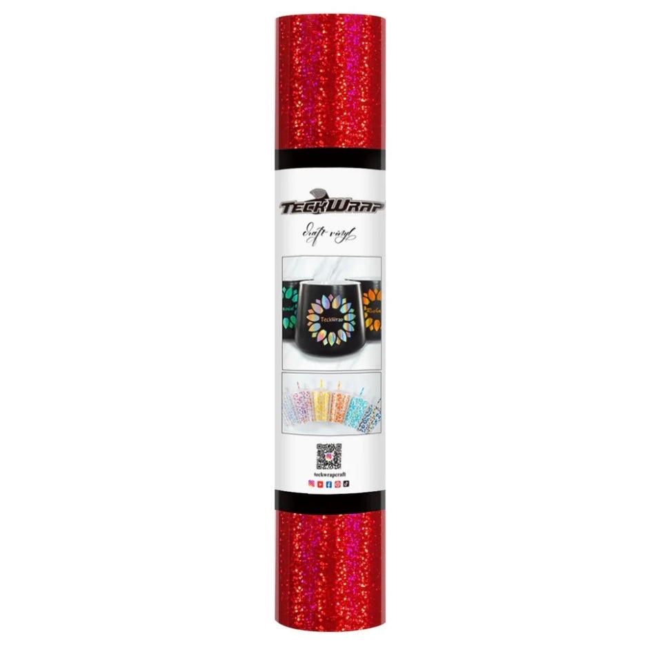 Teckwrap Red Holographic Sparkle Adhesive Craft Vinyl