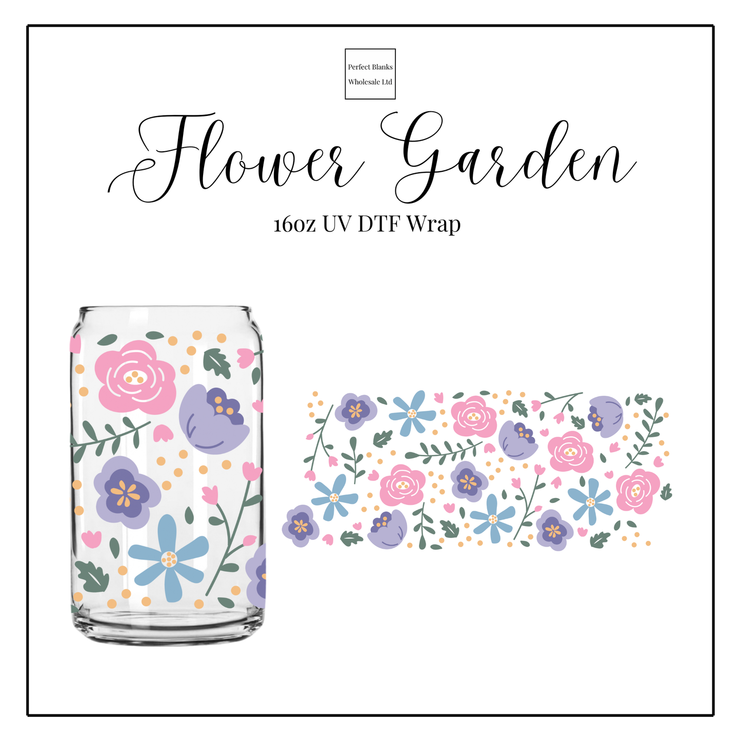 Flower Garden 16oz UV DTF