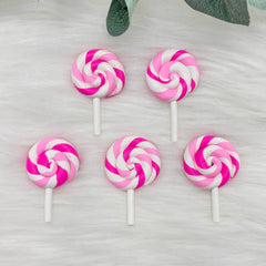 Pink Lollipops - 5 Pack of Cabochons