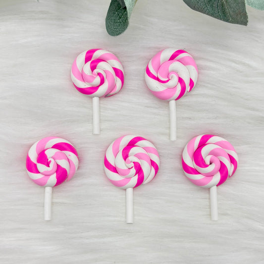 Pink Lollipops - 5 Pack of Cabochons