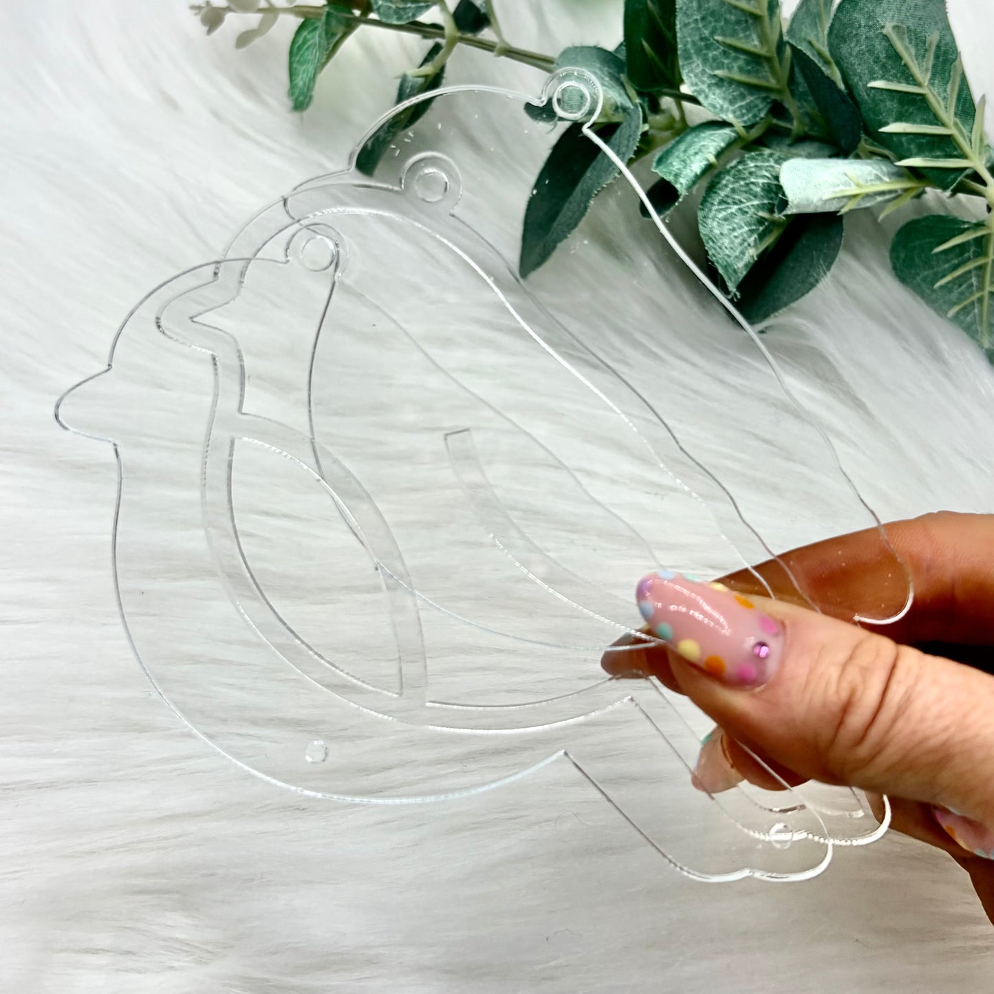 Robin Acrylic Snowglobe Christmas Decoration - Clear