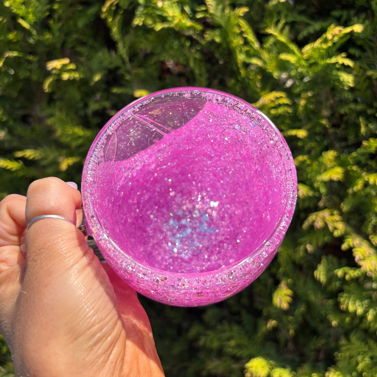350ml Pre Drilled Glass Snowglobe Mug With Stopper