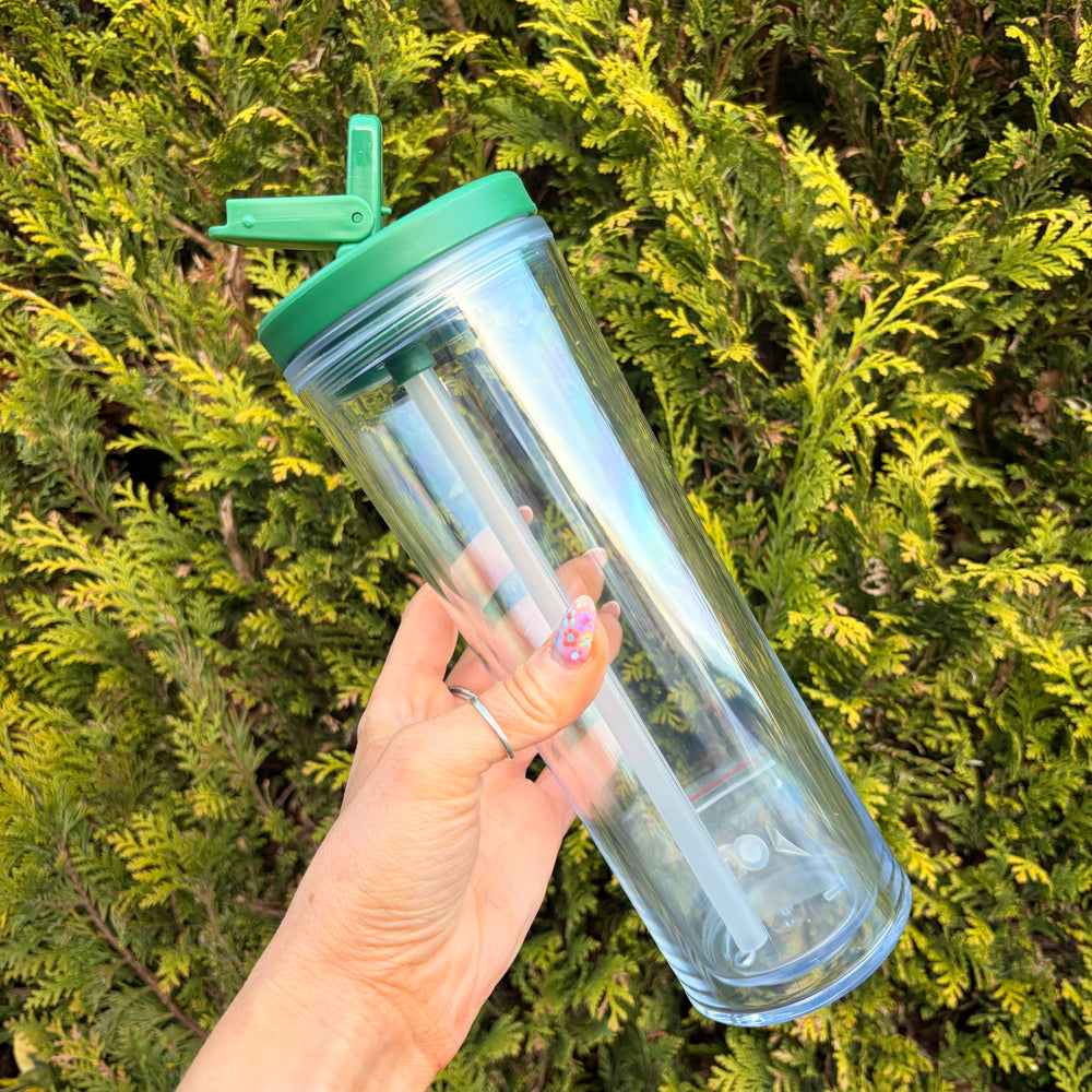 Flip Lid 20oz Double Walled Pre Drilled Tumbler