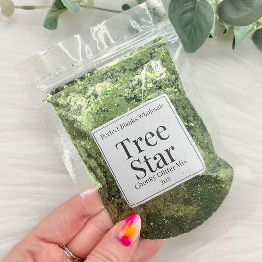 Tree Star - Chunky Glitter Mix