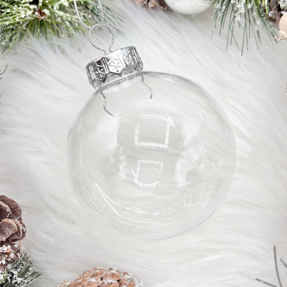 8cm Christmas Bauble Decoration - Silver