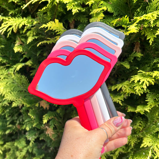 Hand Held Lip Shape Mirror