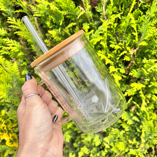 15oz Double Walled Glass Snowglobe Mug