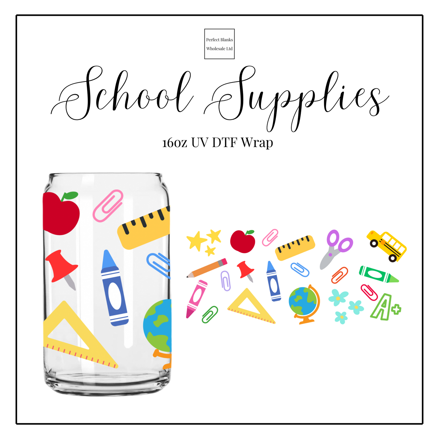 School Supplies 16oz UV DTF