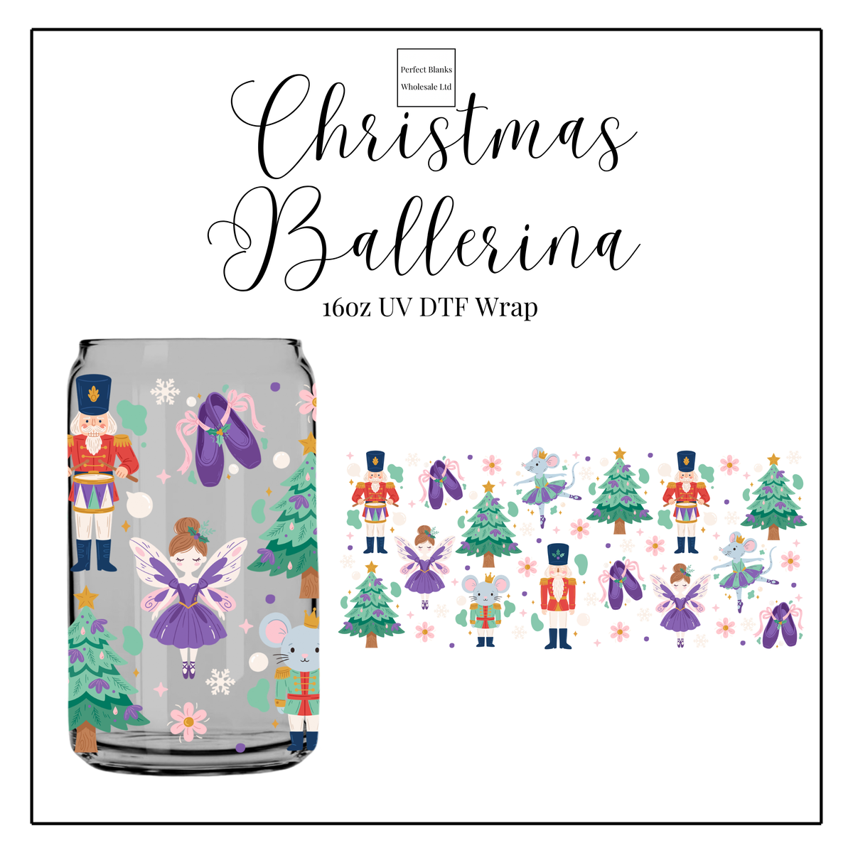 Christmas Ballerina 16oz UVDTF