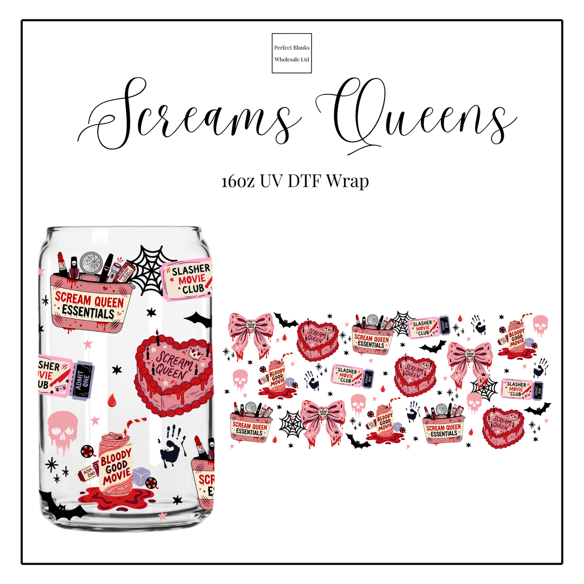 Scream Queens 16oz UVDTF