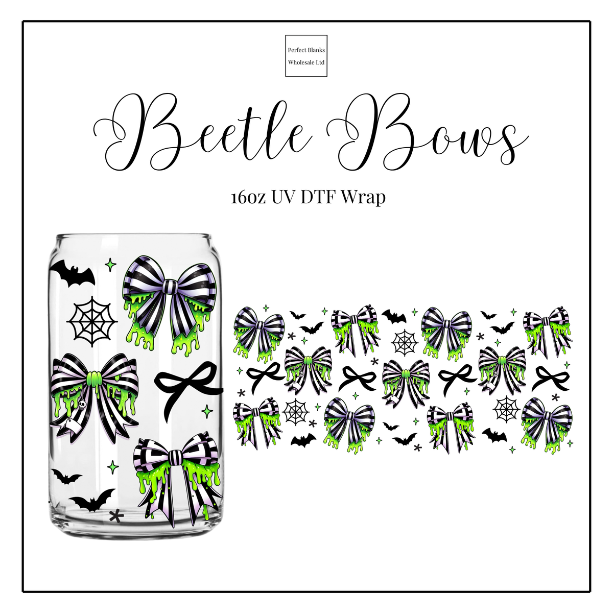 Beetle Bows 16oz UVDTF
