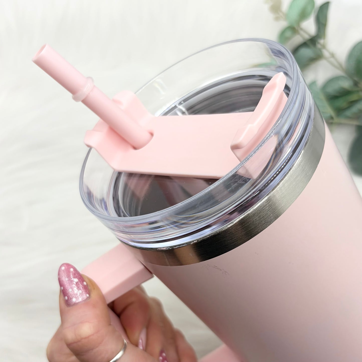 40oz Handled Tumbler With Matching Straw