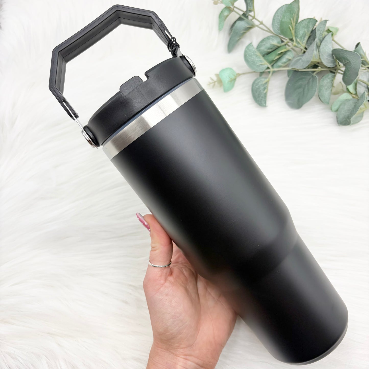 30oz Handled Flip Lid Tumbler