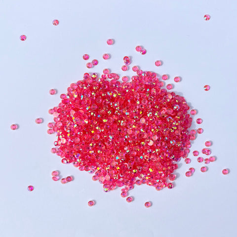 Hot Pink AB Transparent Resin Rhinestones - 4mm