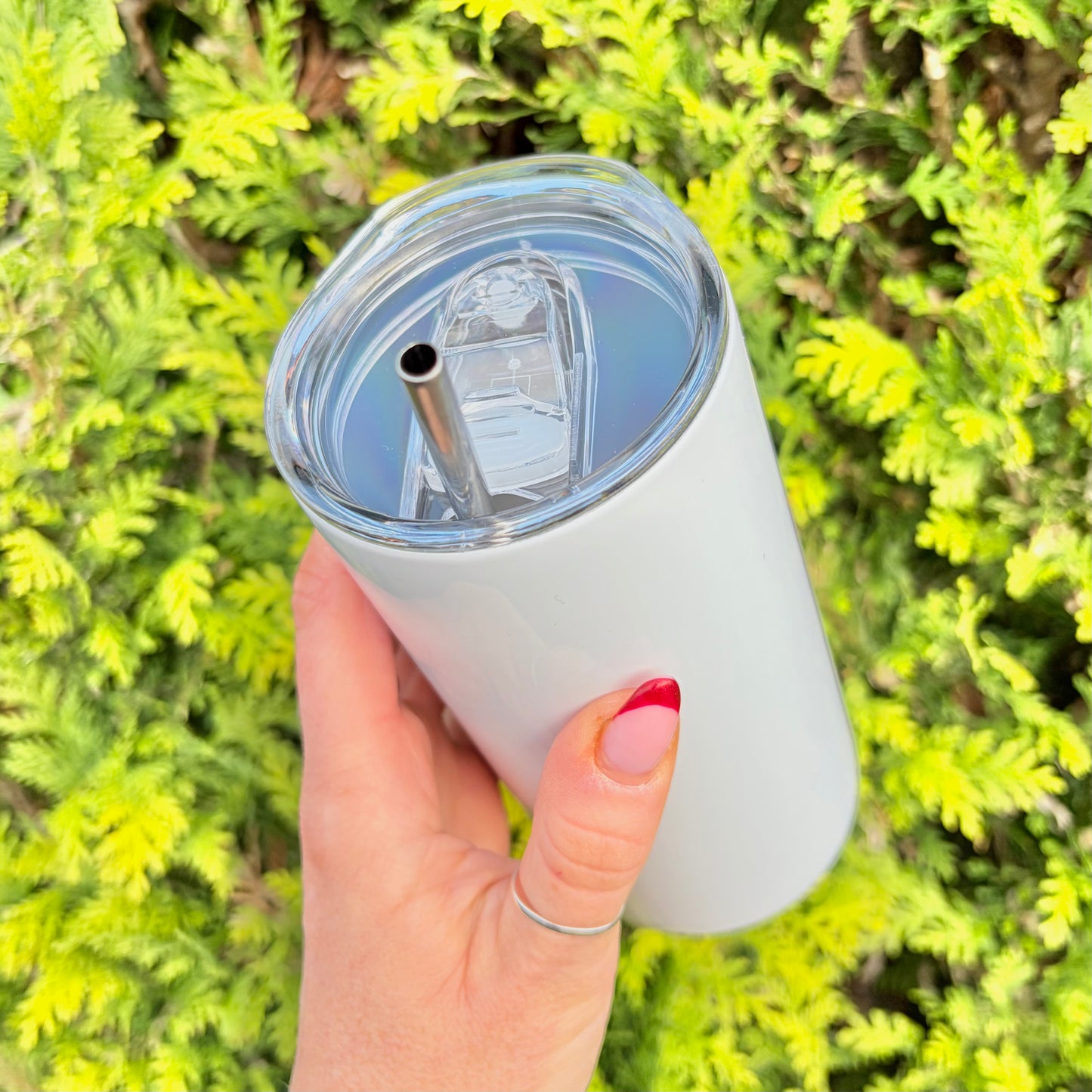 12oz Sublimation Straight Skinny Tumbler - White