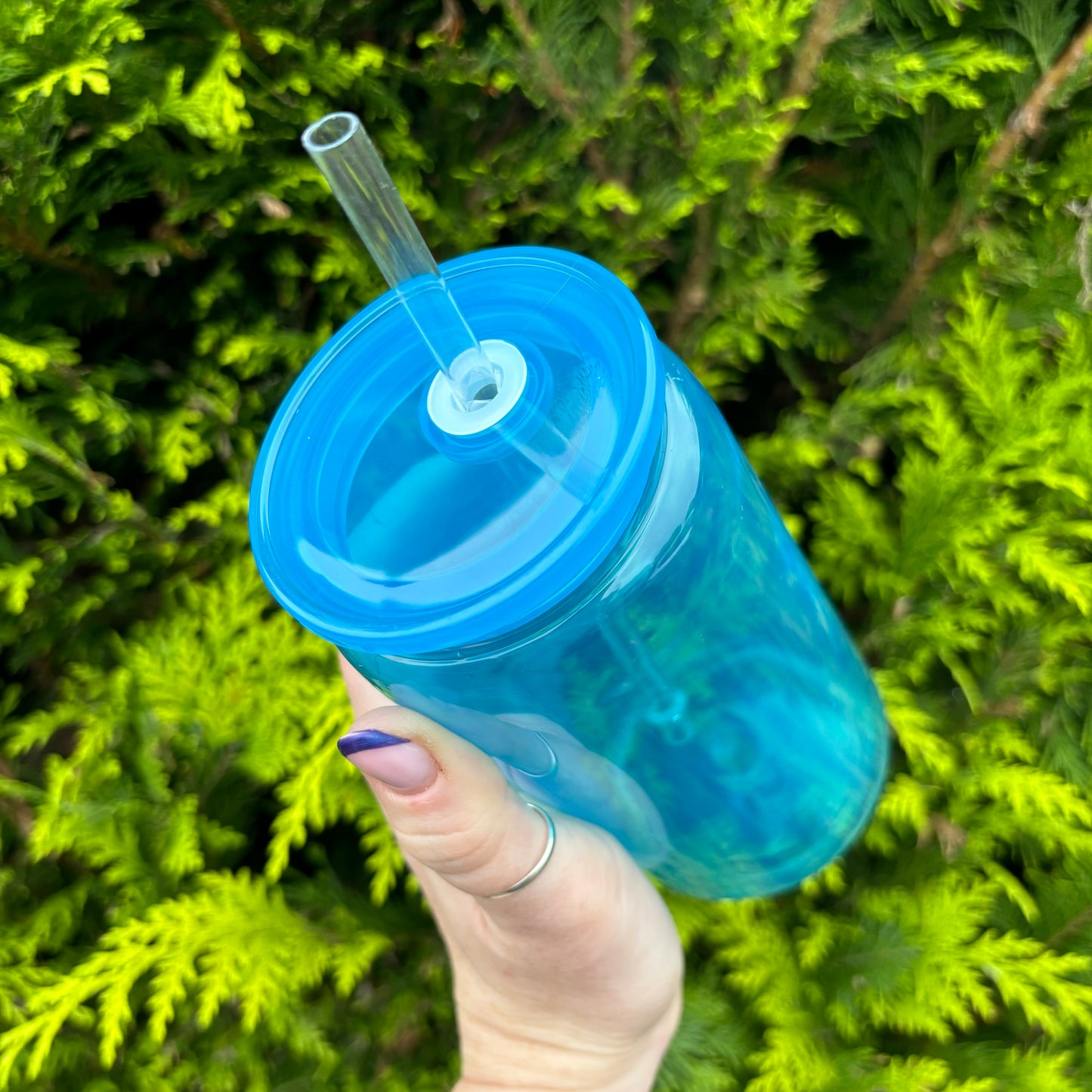 16oz Plastic Libby Can - Neon Blue