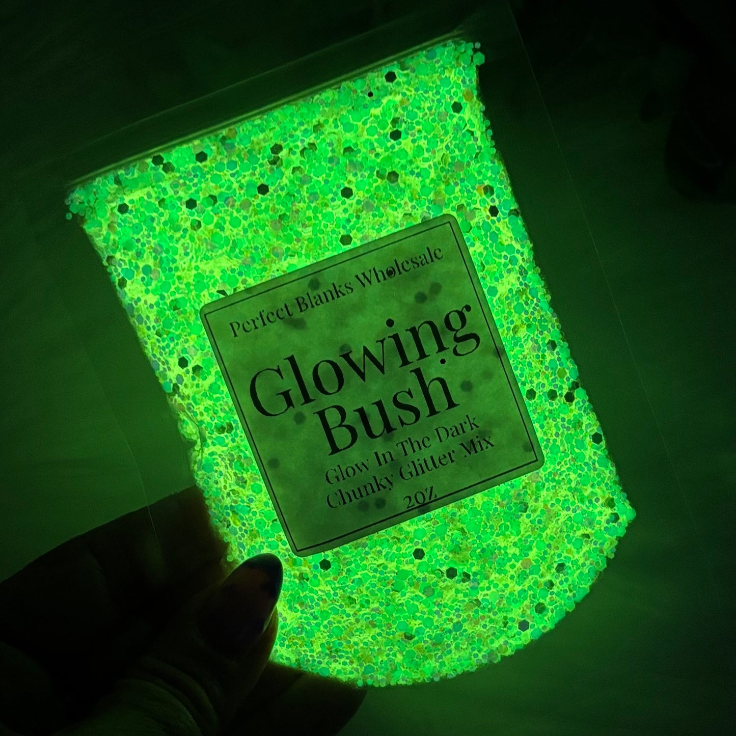 Glowing Bush - Chunky Glow In The Dark Glitter